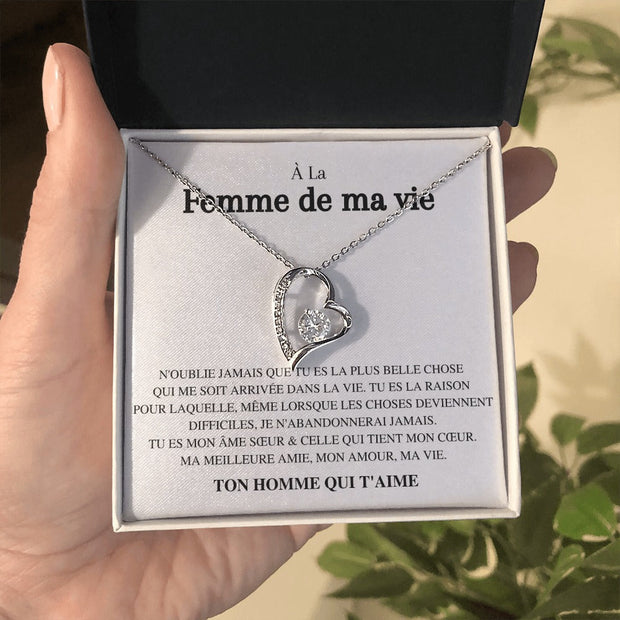 Collier Pour la Femme de ma vie Coeur Diamant