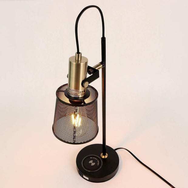 Lampe de bureau rétro avec chargeur induction et port USB | Nyx