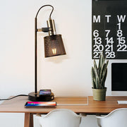Lampe de bureau rétro avec chargeur induction et port USB | Nyx