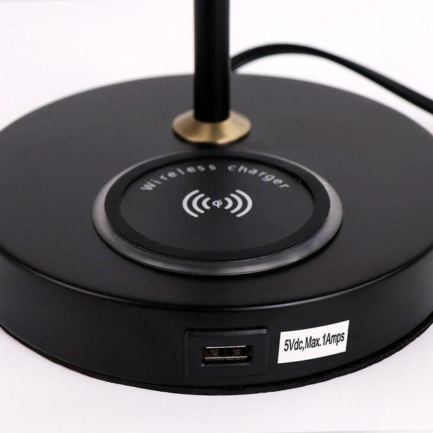 Lampe de bureau rétro avec chargeur induction et port USB | Nyx